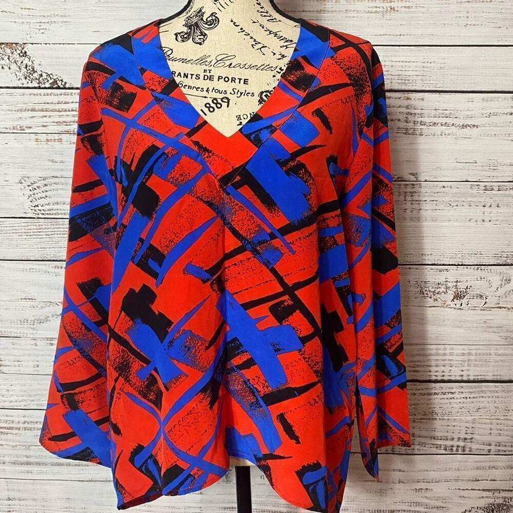 AMANDA UPRICHARD V-NECK 100% silk Size‎ medium dress popover blouse